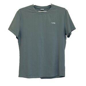 Zyia Active Athletic T-Shirt Mens Sz Medium Green Short Sleeve Crew Neck Stretch